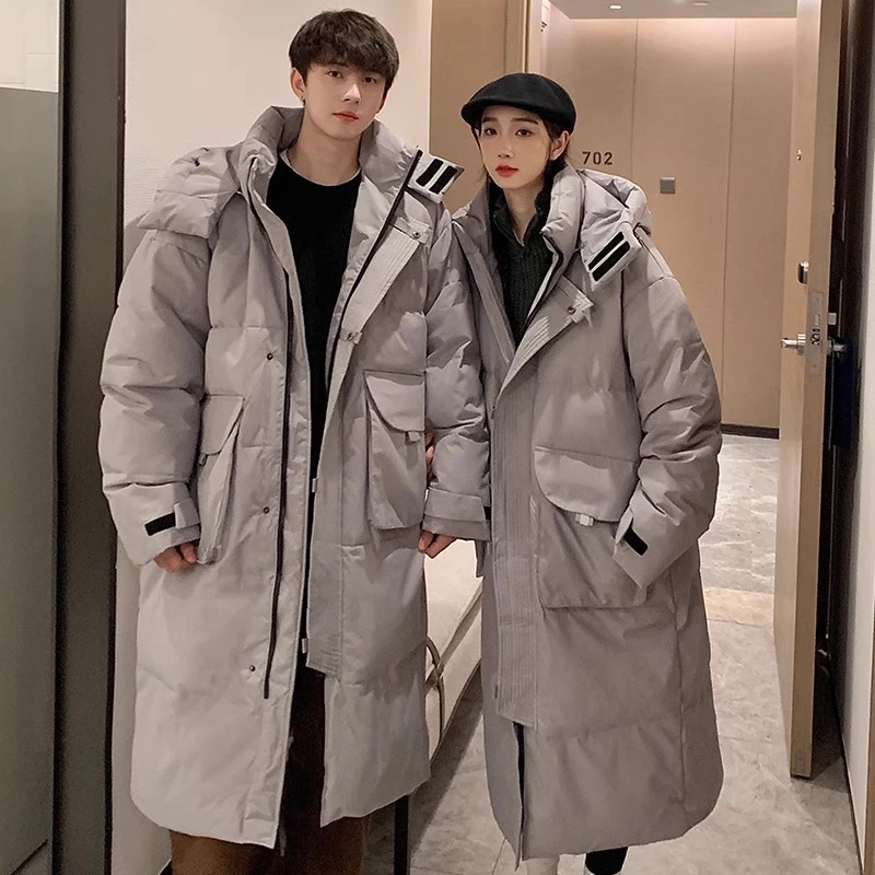 claralee中长款过膝羽绒服男士冬季新款加厚保暖宽松情侣大衣外套