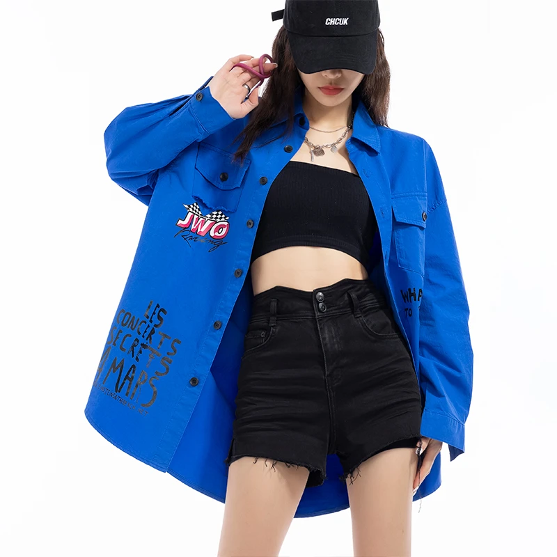 2023春季新款长款休闲款宽松衬衫C30057