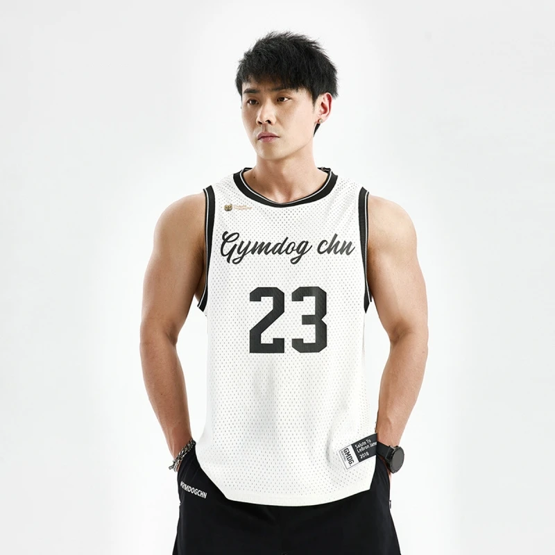 GYMDOG潮牌23号篮球背心男夏季健身跑步训练宽松网眼无袖T恤衣服
