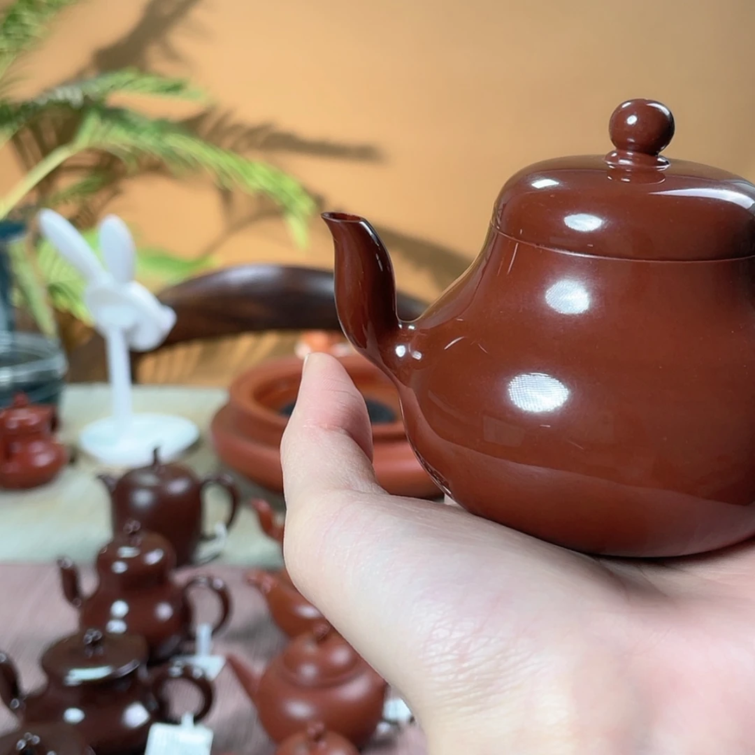 【闪购商品】@****咪潮州手拉壶朱泥水墨梨壶120cc