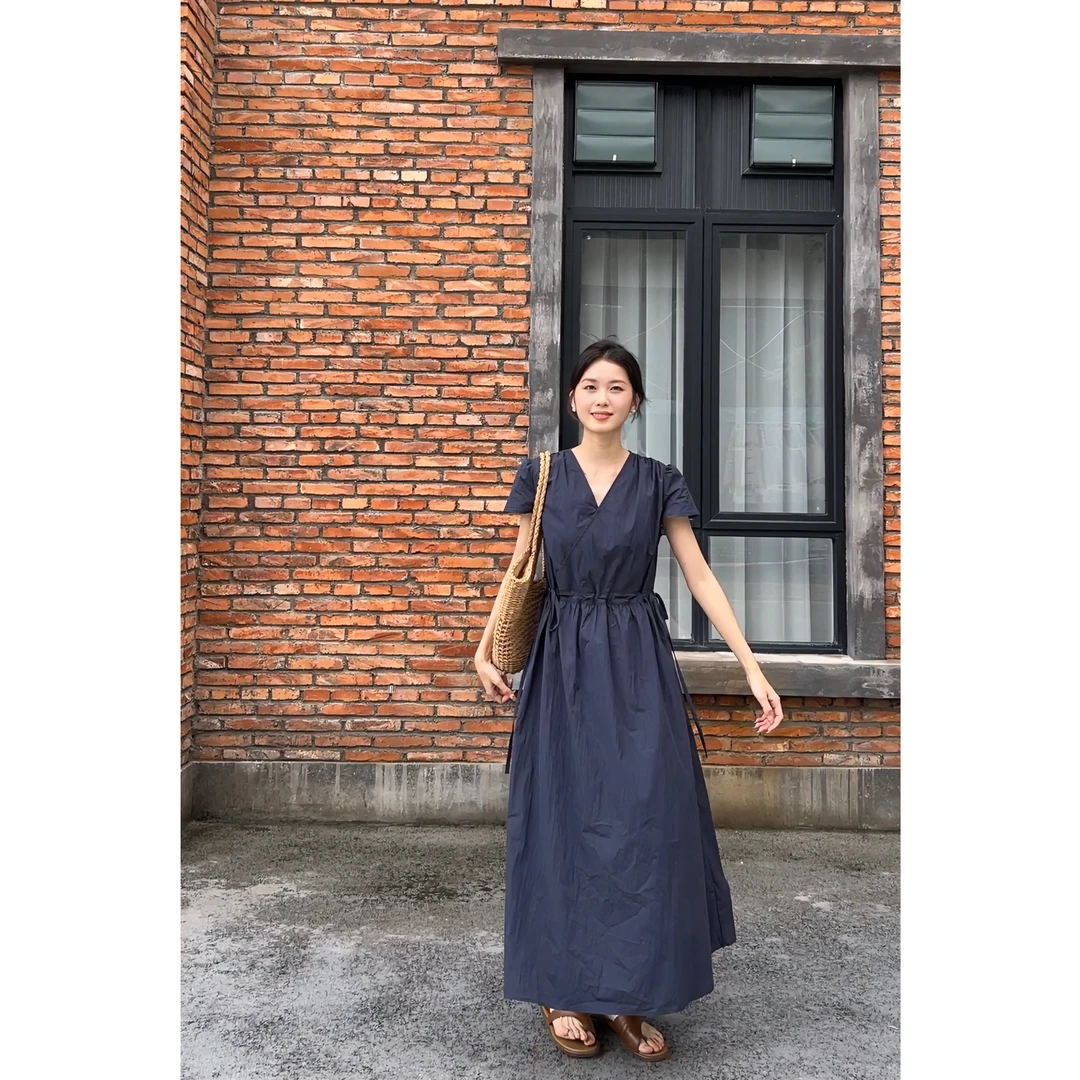 【清仓】【不退换】"牵牛花"——夏季韩系抽绳收腰温柔风连衣裙24270#