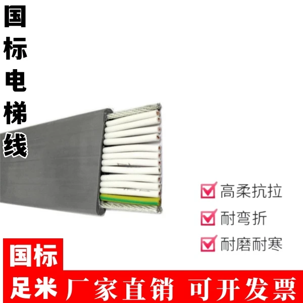 TVVB/TVVBG12芯国标灰色电梯线柔性耐火扁形耐油