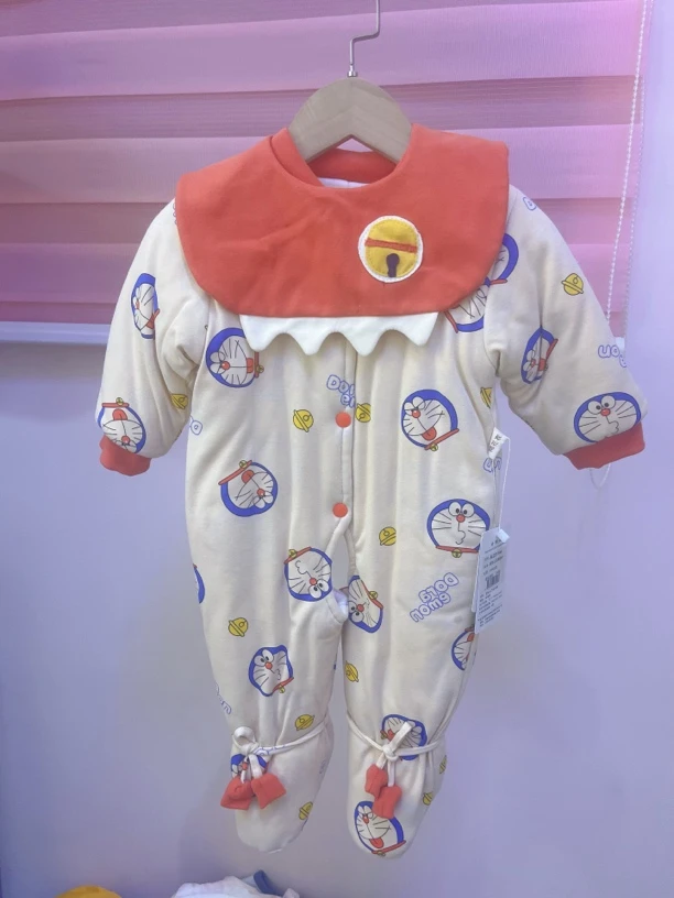 新生儿棉花衣连体开档包脚350克左右