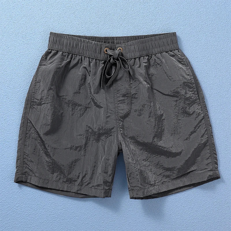 短裤男夏季新款纯色质感四分裤成人街头外穿百搭宽松速干休闲短裤