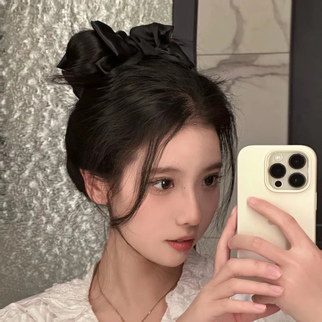 非金属亚克力发饰 缎面大号蝴蝶结抓夹发量皆可公主发夹百搭ins