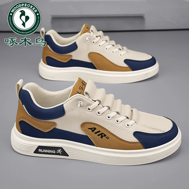 啄木鸟男鞋防滑2025板鞋轻便潮流舒适男士休闲时尚防水新款男鞋