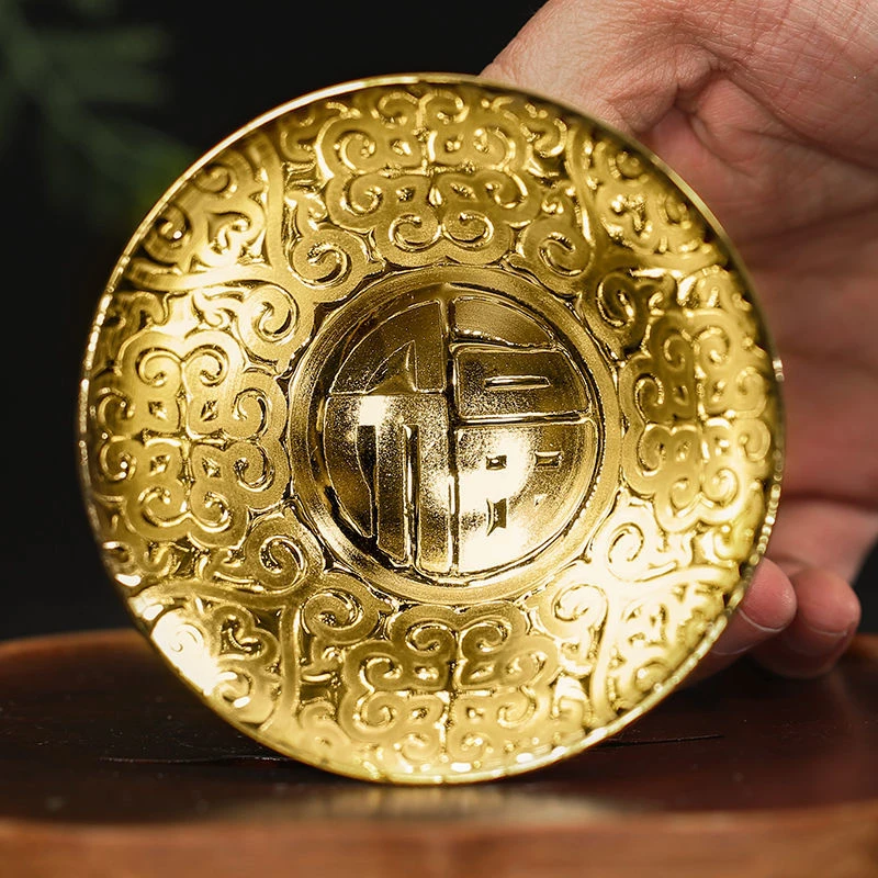 鎏金福字斗笠杯个人专用茶杯主人杯茶盏杯陶瓷鎏金