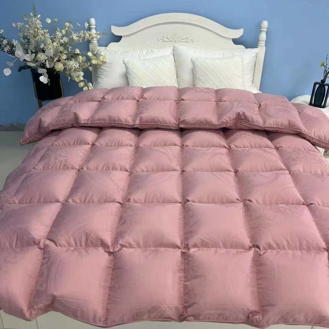 160支高端柔软提花款花织语羽绒充绒被壳