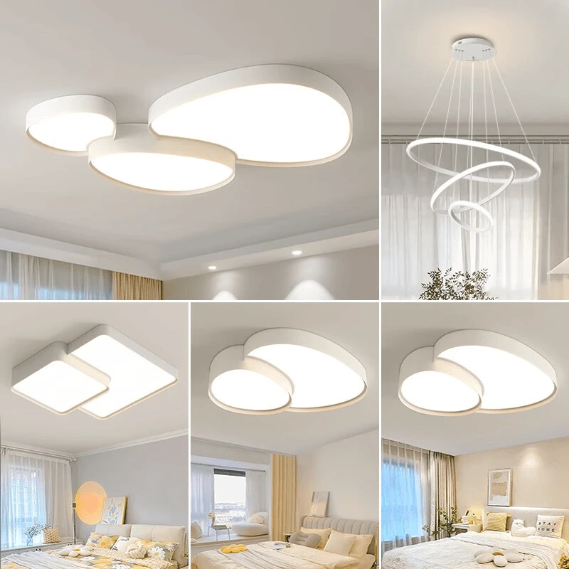 现代简约客厅灯具大气房间吸顶灯圆形卧室全屋节能套餐灯具鹅卵石