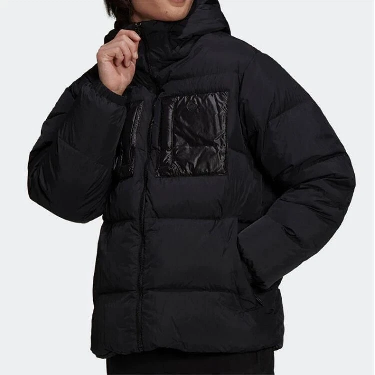 【SKY】Adidas/阿迪达斯三叶草 男子运动休闲保暖连帽羽绒服 H13564