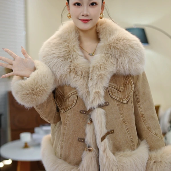 破破-2024秋冬毛外套时尚气质款轻奢百搭女款短款冬季保暖女220-5