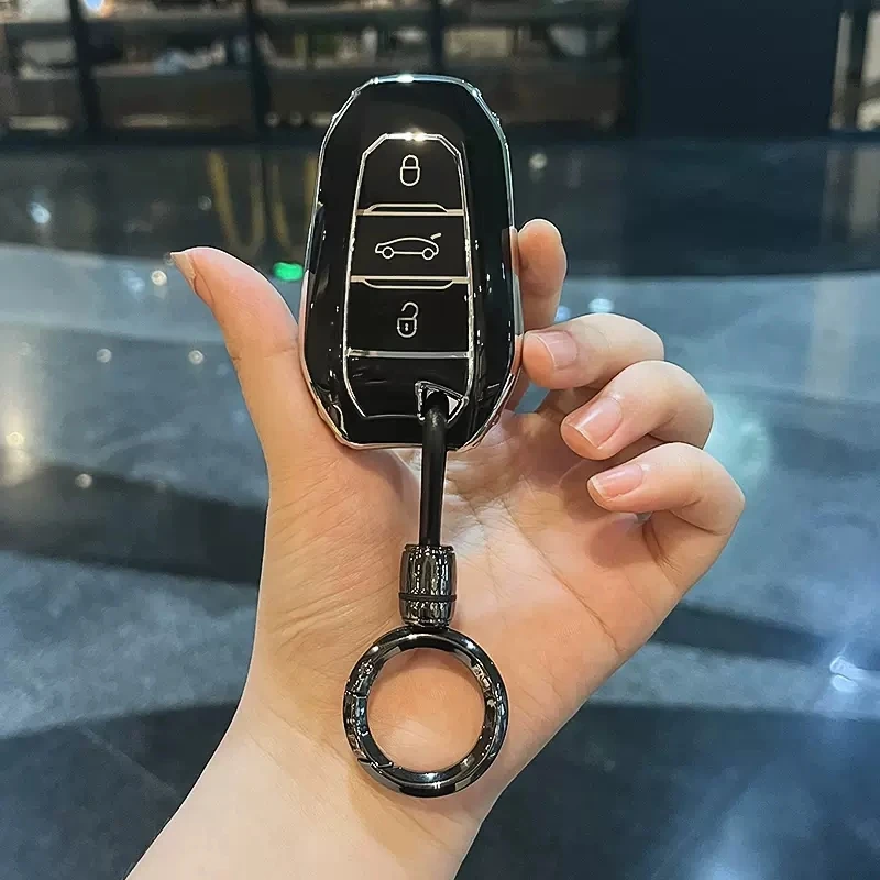 东风标致钥匙套408x508L308标志3008/4008/5008e2008车包扣壳高档