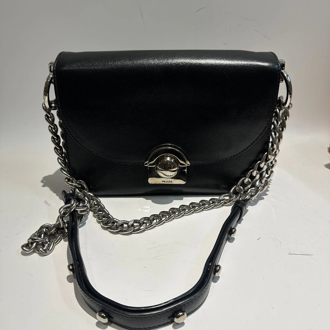 95新 Prada/普拉达 8771040/KIKIFIFI/黑色链条包