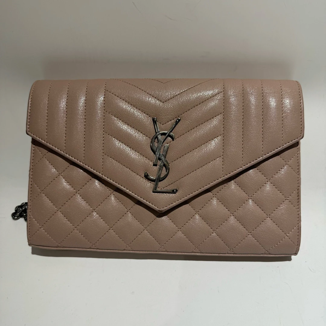 95新 YSL/圣罗兰 9879250/KIKIFIFI/粉色信封包