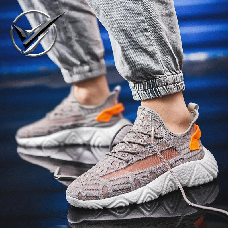 笑相迎高品质软底减震运动鞋马拉松跑鞋男动鞋爆米花底透气椰子鞋