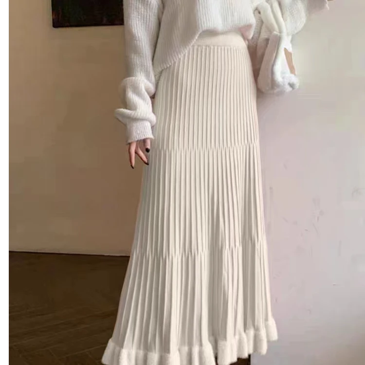 （灵动褶裥）年轻现代风半身旗袍裙秋冬款穿搭改良加绒加厚长款女款