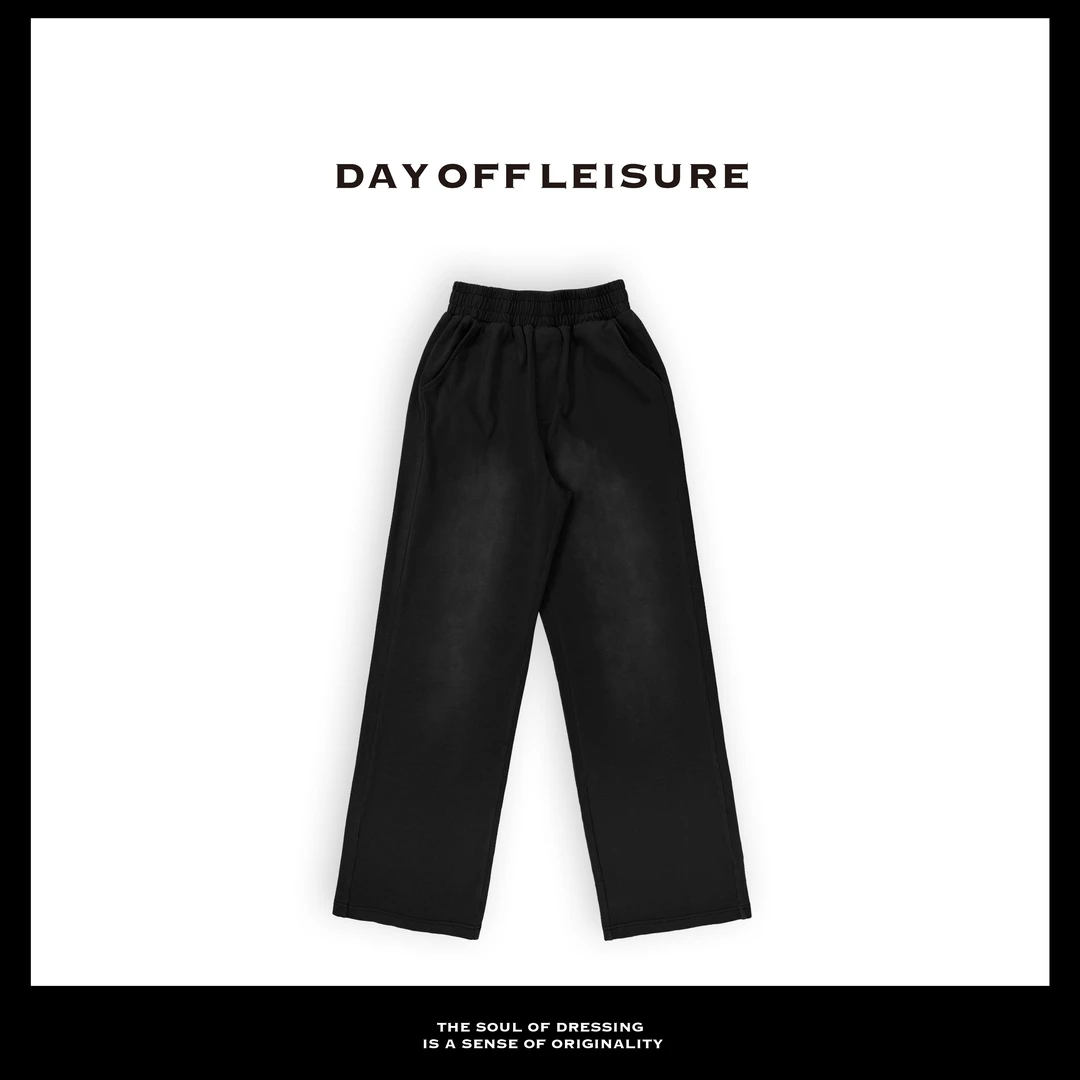 洗水复古直筒长裤 DAYOFFLEISURE洗水褪色复古潮流直筒长裤