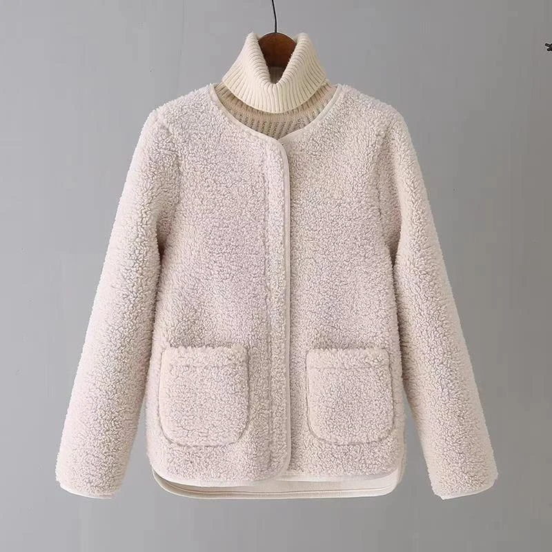 摇粒绒外套女秋冬款百搭2024年新款韩版休闲长袖上衣