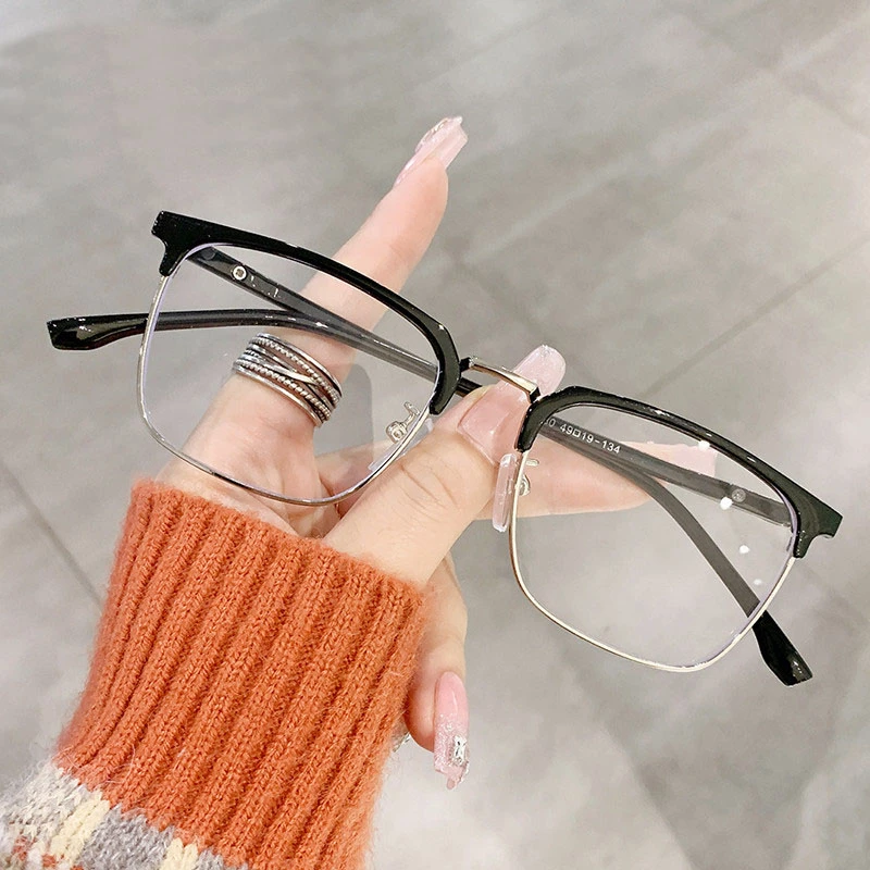 兢克9380防蓝光半金属近视框架眼镜男款潮流商务平光镜痞帅装饰镜