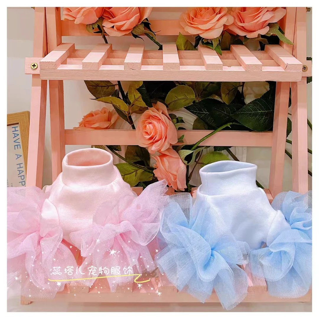 蕊塔儿狗狗打底衫小体花苞袖宠物衣服约克夏马尔济斯可爱公主