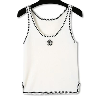 吊带手工缝制时尚百搭外穿设计感无袖打底衫背心女0110