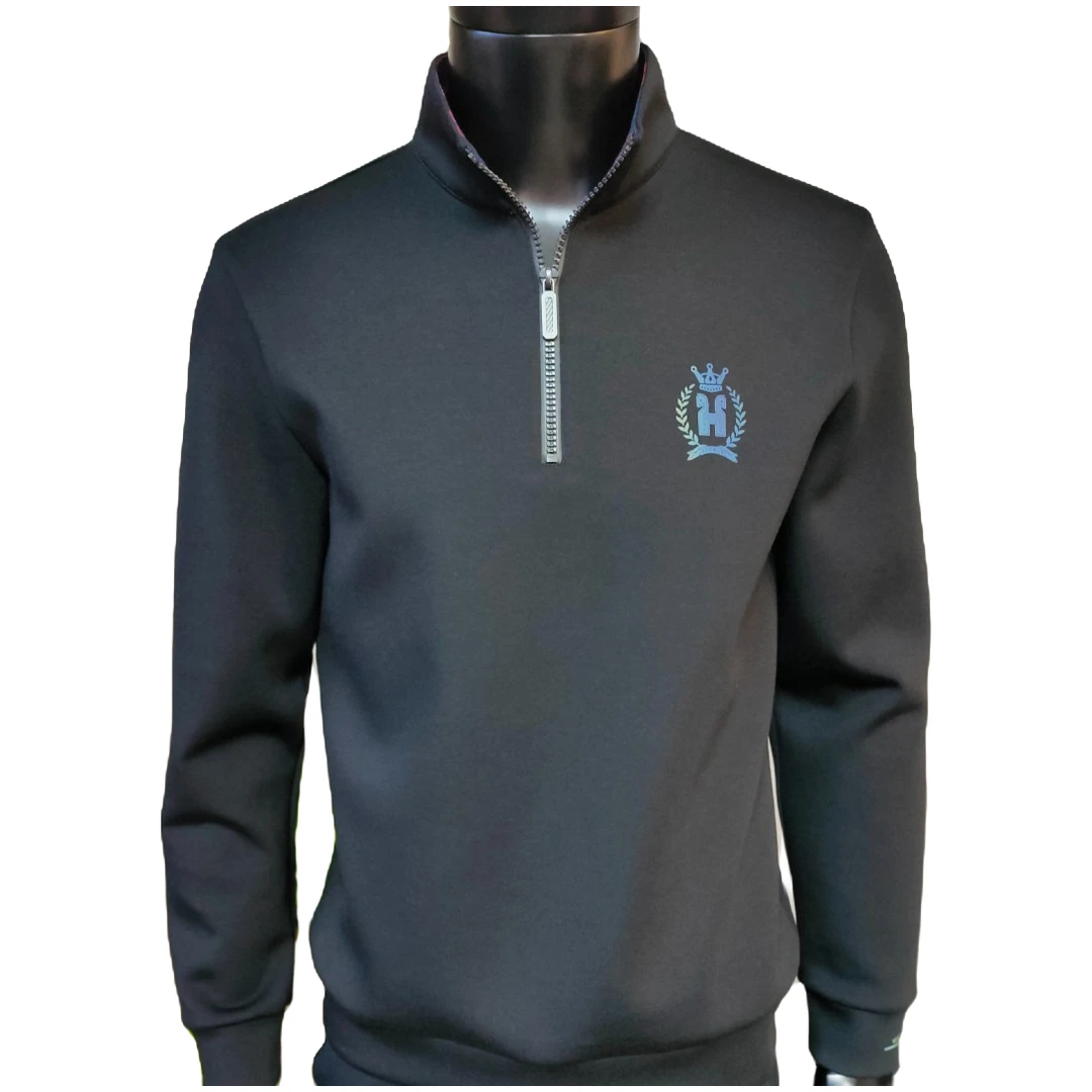 品质男装新款时尚休闲潮流立领拉链空气层卫衣1531