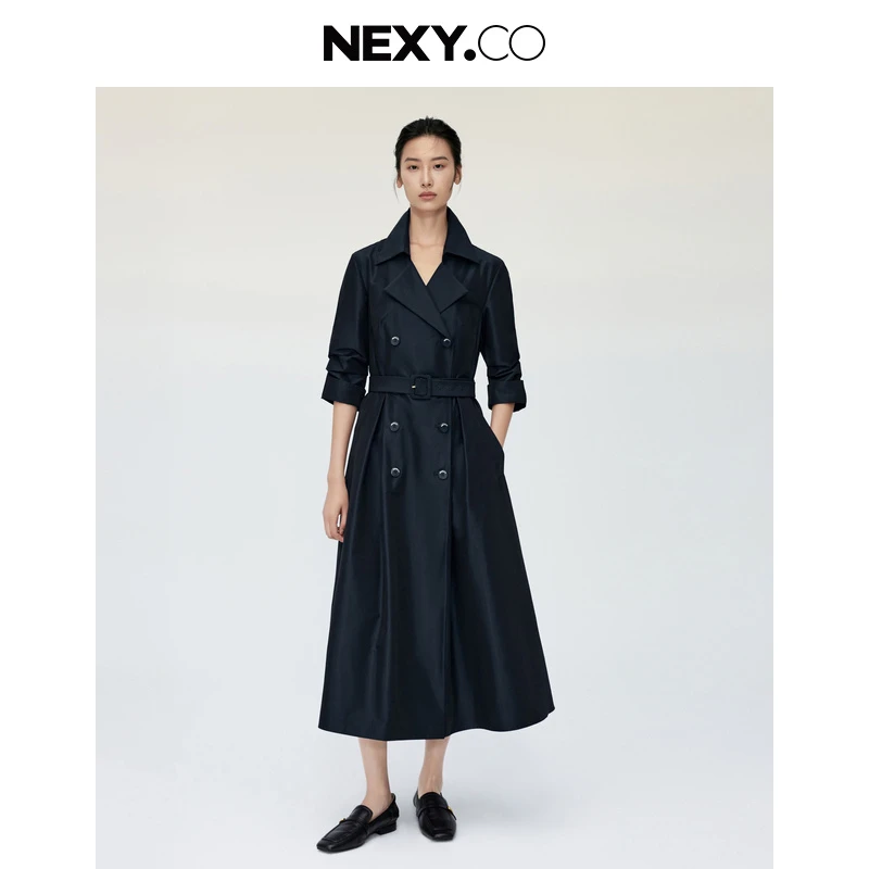 【商场同款】NEXY.CO/奈蔻显瘦气质时尚收腰中长款连衣裙XF05751P7