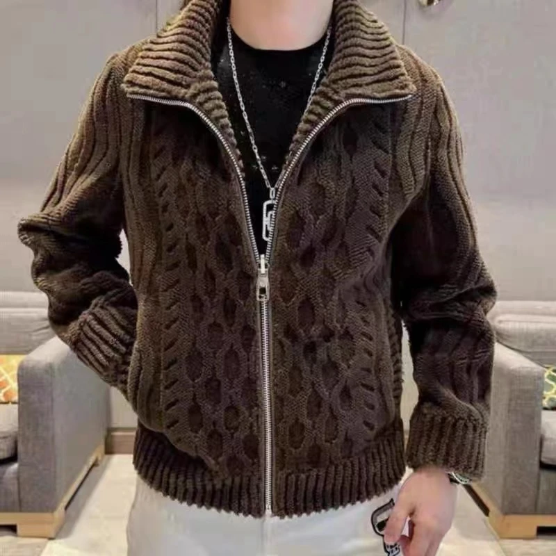 A8025 冬季新款修身高端时尚外套男休闲百搭双面男士秋冬立领潮流