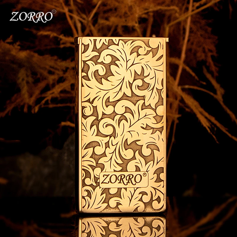 (限量超薄升降机)ZORRO原铜大唐草升降机双面精雕创意个性男礼品