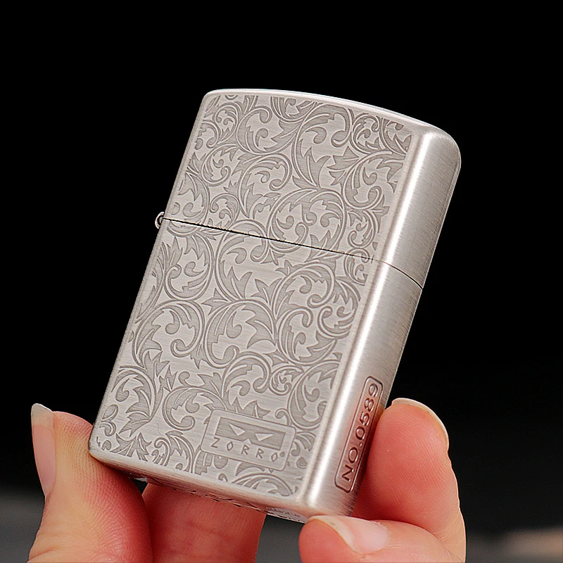 ZORRO佐罗煤油打火机老式怀旧二代升级款雕刻唐草纹路防风礼物男