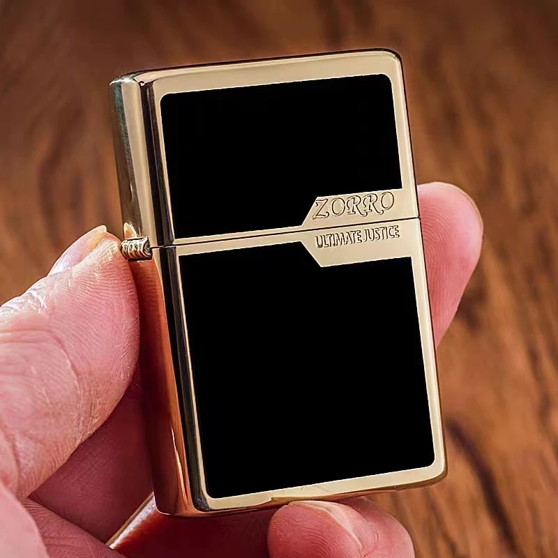 ZORRO佐罗色块煤油打火机防风简约复古商务高档纯铜火机个性定制