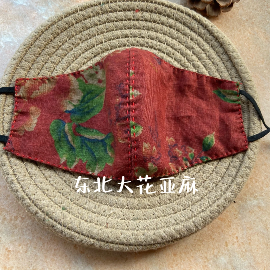 亚麻口罩时尚黑色灰色保暖百搭秋冬水洗