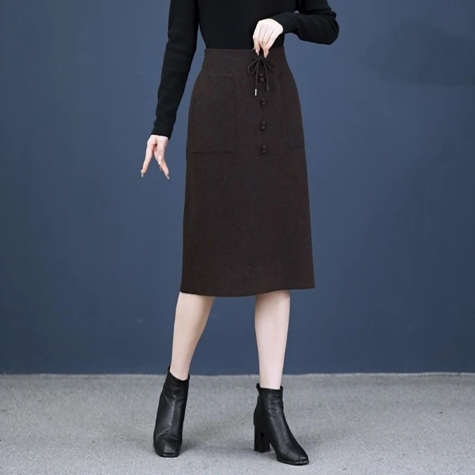 气质直筒半身裙高腰显瘦时尚百搭女秋冬2025新款包臀半身裙