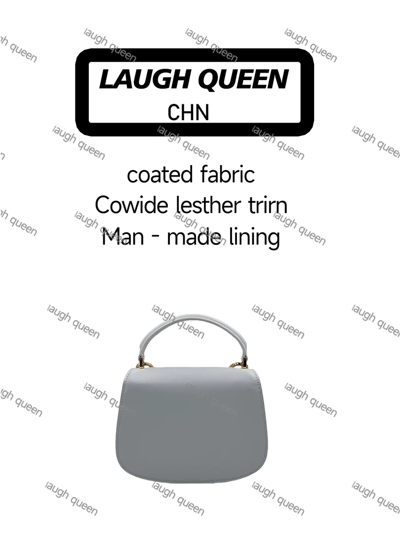 Laugh Queen手工打造女士包手拎斜跨10824白色19*7*14  手提马鞍