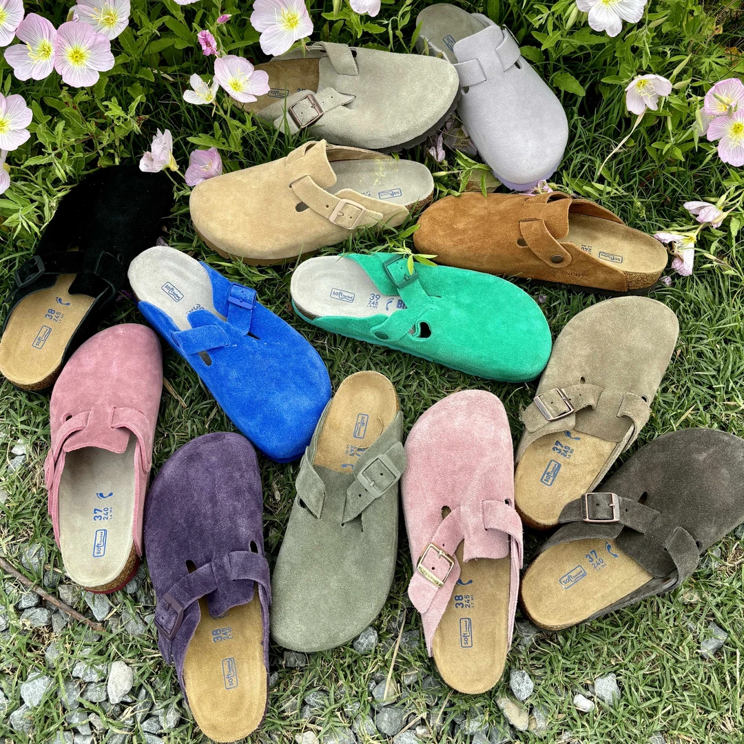 MY【单鞋半包】全牛皮 波士顿系列 勃肯女鞋软木包头博肯懒人拖鞋