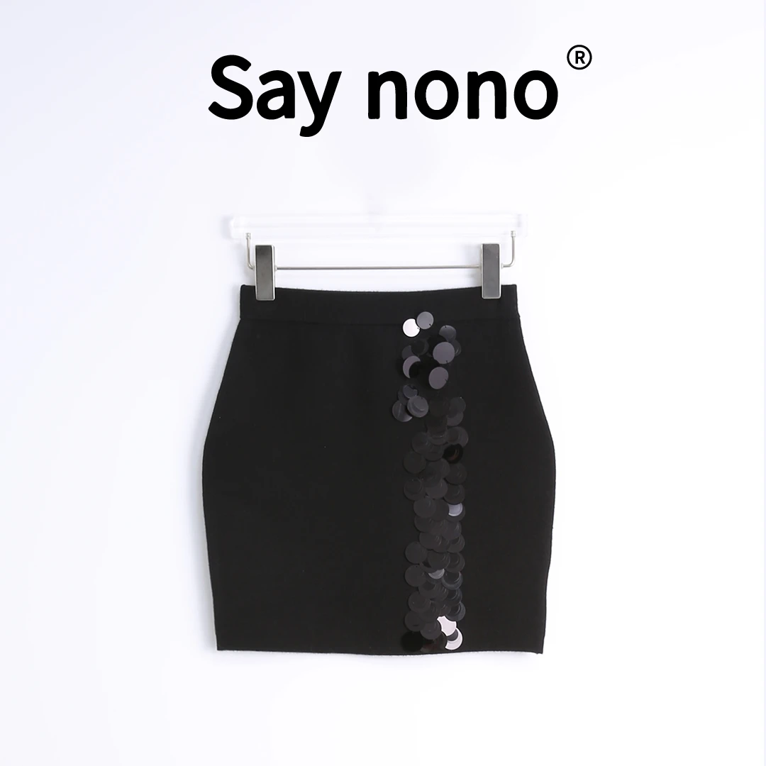 1懒猫nonoSaynono 别致设计＿48支时尚亮片短裙高腰半身裙 /T24310