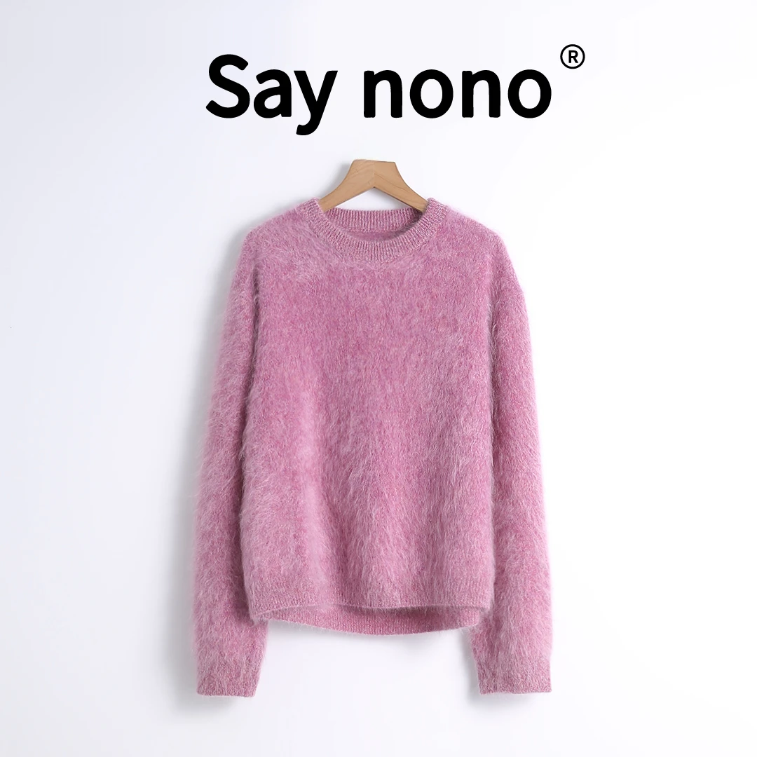 懒猫nono│Saynono 100山羊绒＿圆领夹花色拉绒上衣套衫/TDC8331