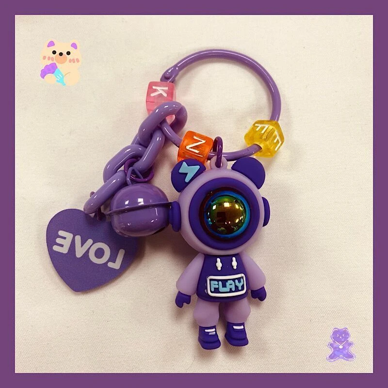 闪电小熊定钥匙扣挂件创意个性汽车链情侣精致网红书包挂饰