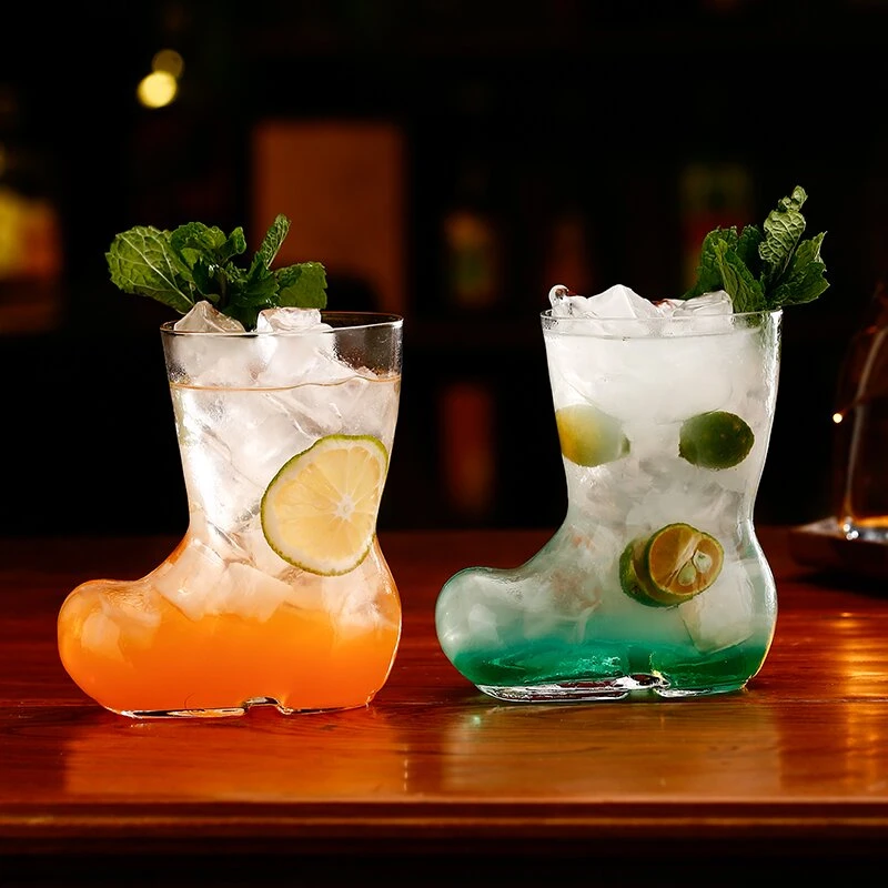 个性创意酒杯靴子玻璃杯饮料杯果汁杯冷饮杯啤酒杯酒吧鸡尾酒杯子
