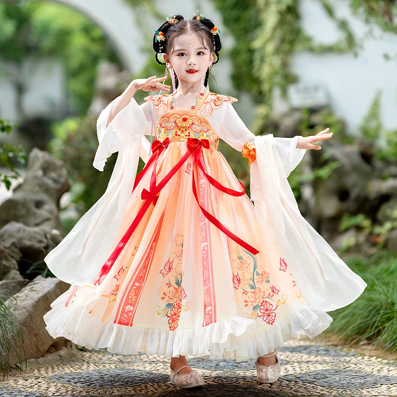 A383女童汉服古装新款裙子中国风儿童连衣裙小女孩超仙襦裙子