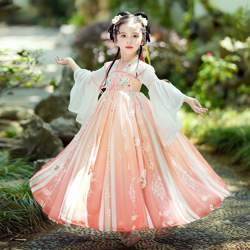 99236女童汉服古装夏裙子古风童连衣裙小女孩超仙洋气襦连衣裙子