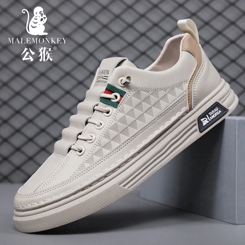 公猴男鞋秋季新款透气休闲板鞋男士百搭低帮软底一脚蹬运动鞋CY09