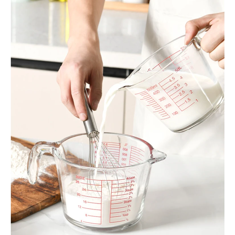 玻璃量杯带刻度烘焙打蛋杯家用食品级耐高温小大容量500ml杯917