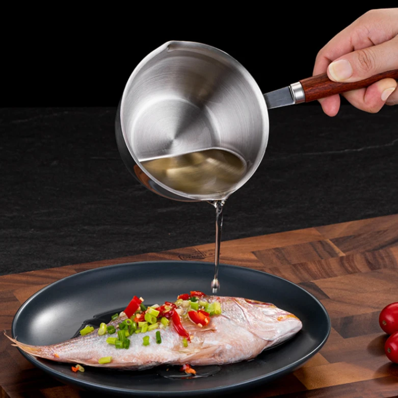 不锈钢小奶锅泼油小锅家用热油专用无涂层迷你汤锅小奶锅淋油神器