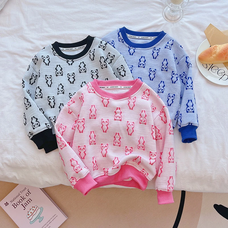 小童满印长袖套头打底卫衣韩版卡通春秋休闲儿童卫衣女童秋季洋气