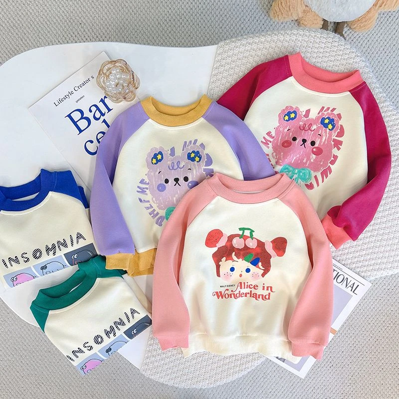 女童卫衣秋冬款新款洋气童装儿童衣服宝宝上衣套头卡通打底B62