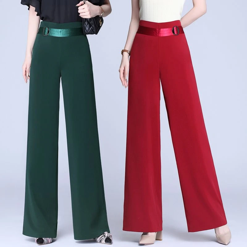 【秋冬厚款】2024新款长裤时尚显瘦直筒阔腿裤休闲裤高腰垂感垂坠感