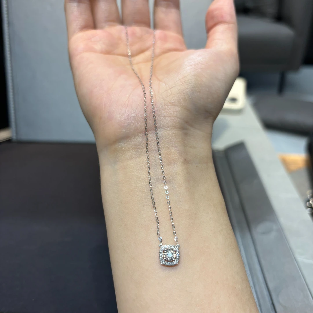 【千盟珠宝】18k金 30分车花方糖套链