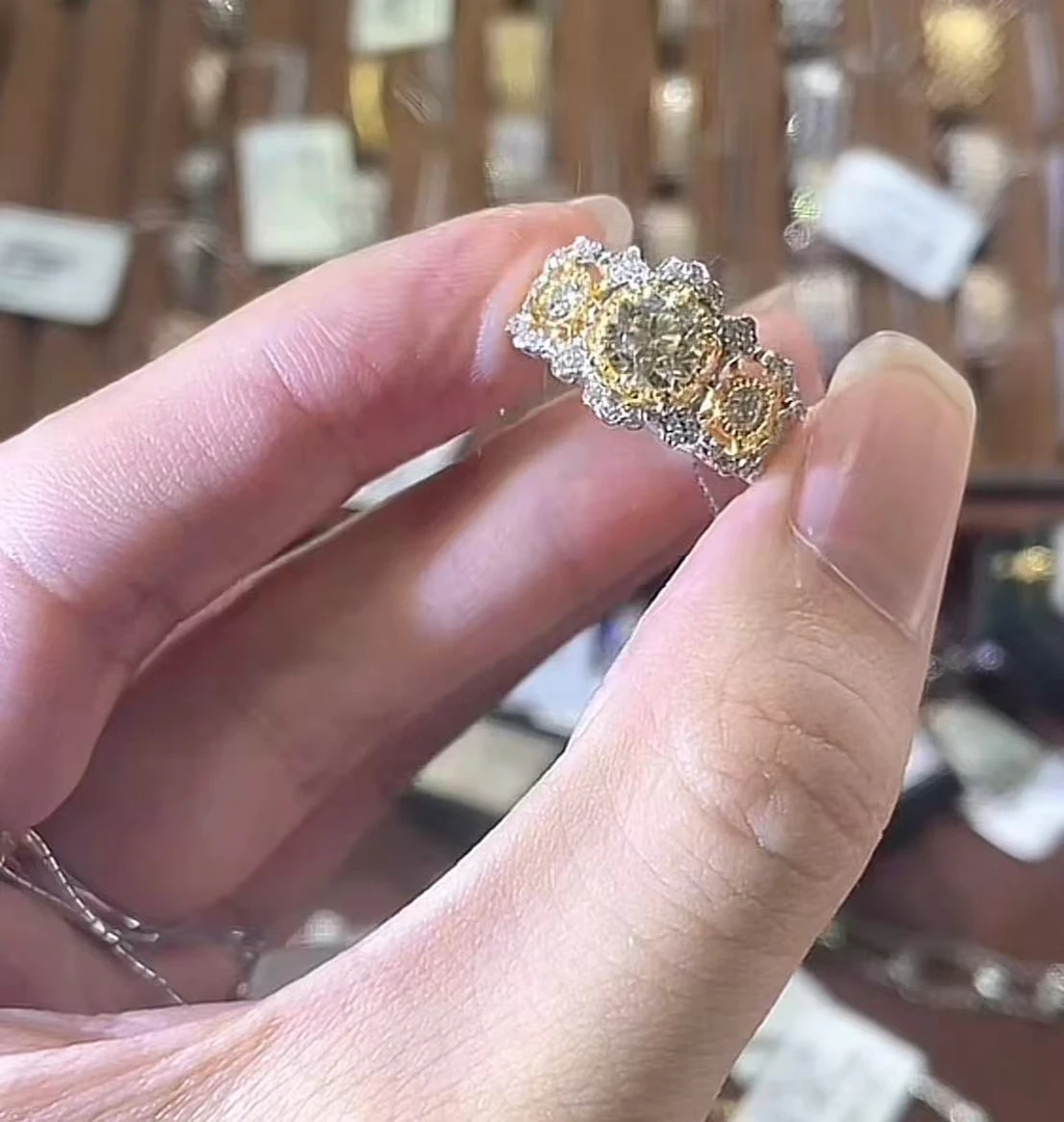 【千盟珠宝】18k 三生钻戒