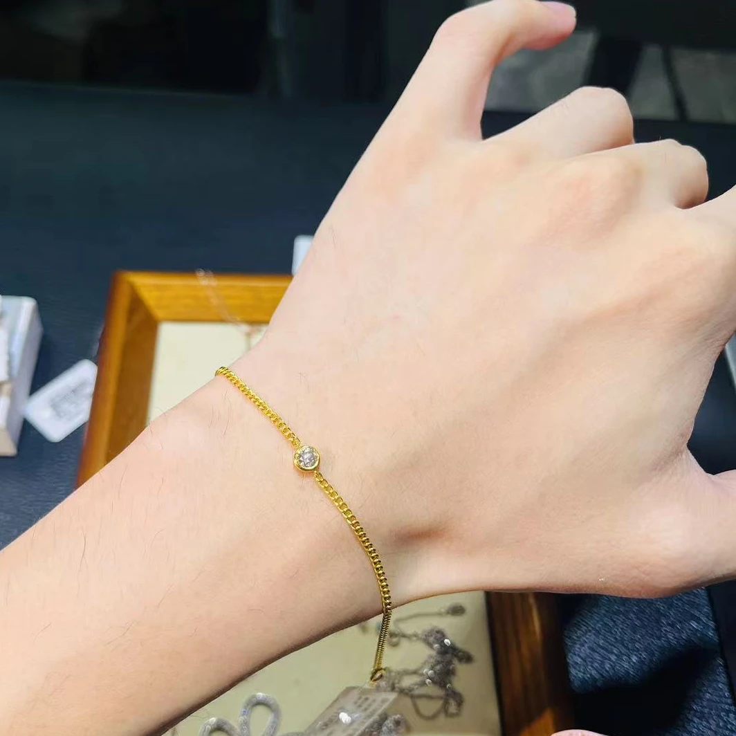 【千盟珠宝】18k金 二十五分古巴手链  送礼 礼赠 礼品 ZSSL0019